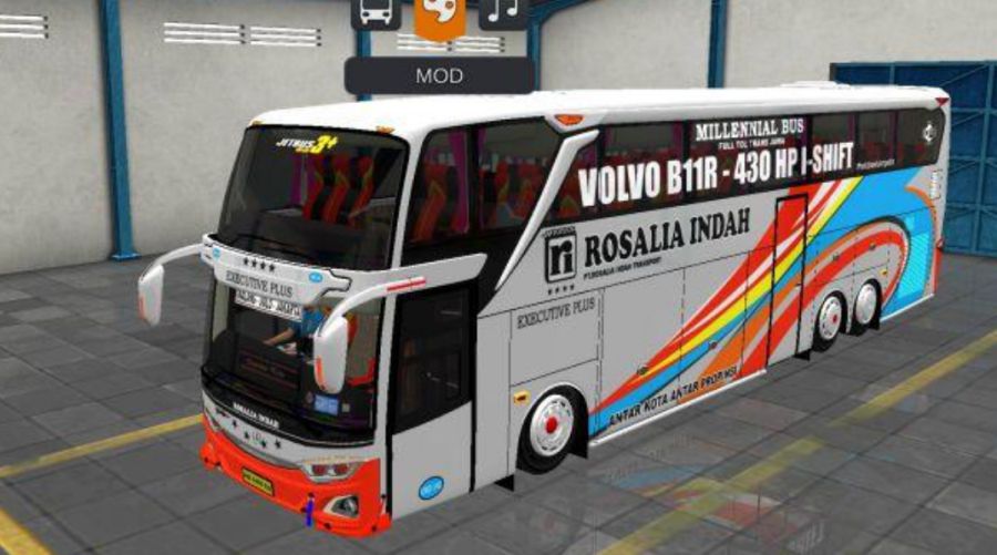Mod Bussid Bus Rosalia Indah UHD Volvo B11R
