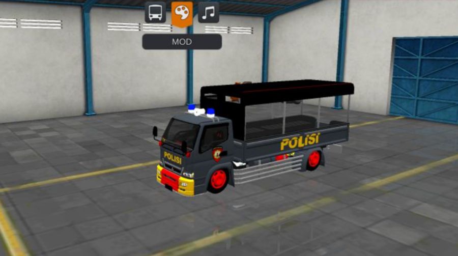 Mod Bussid Mobil Truck Canter Polisi Setengah Penutup